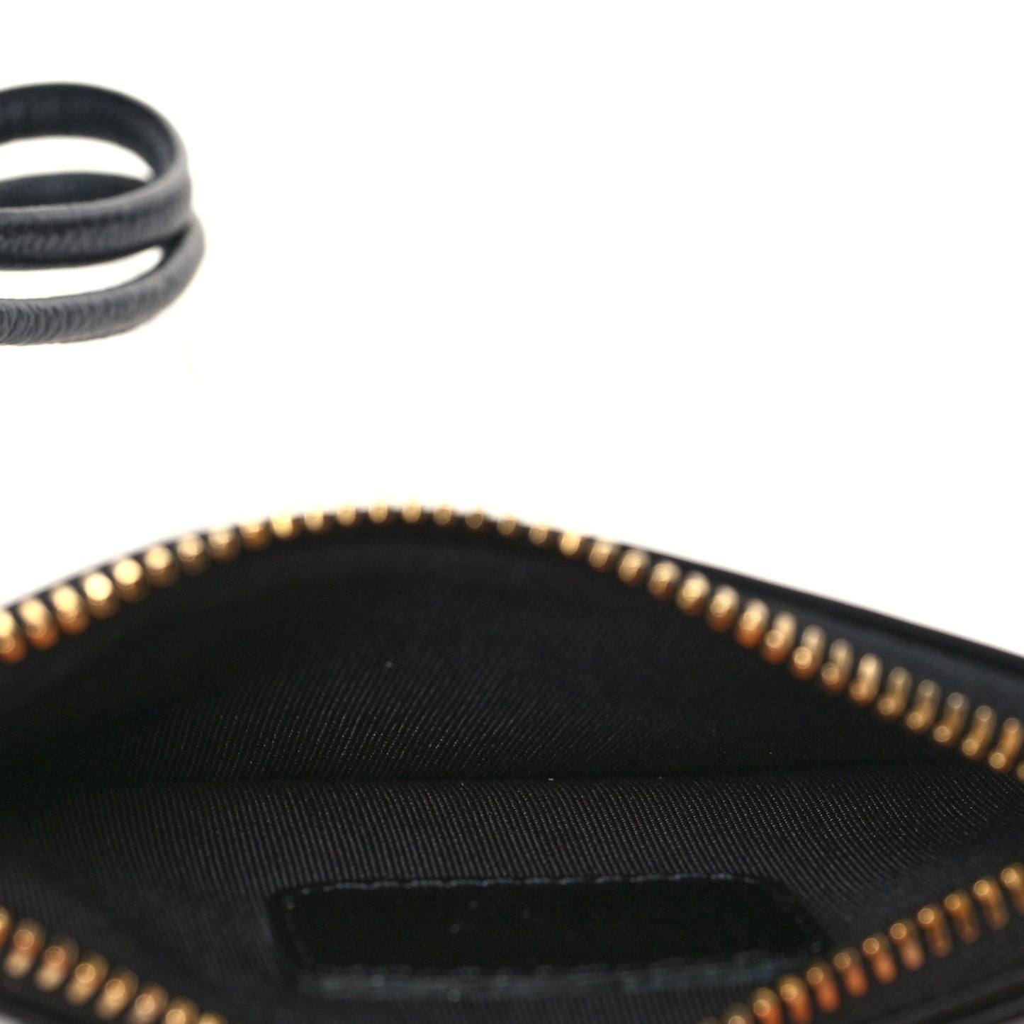 Calfskin Logo Medusa Lanyard Wallet Black