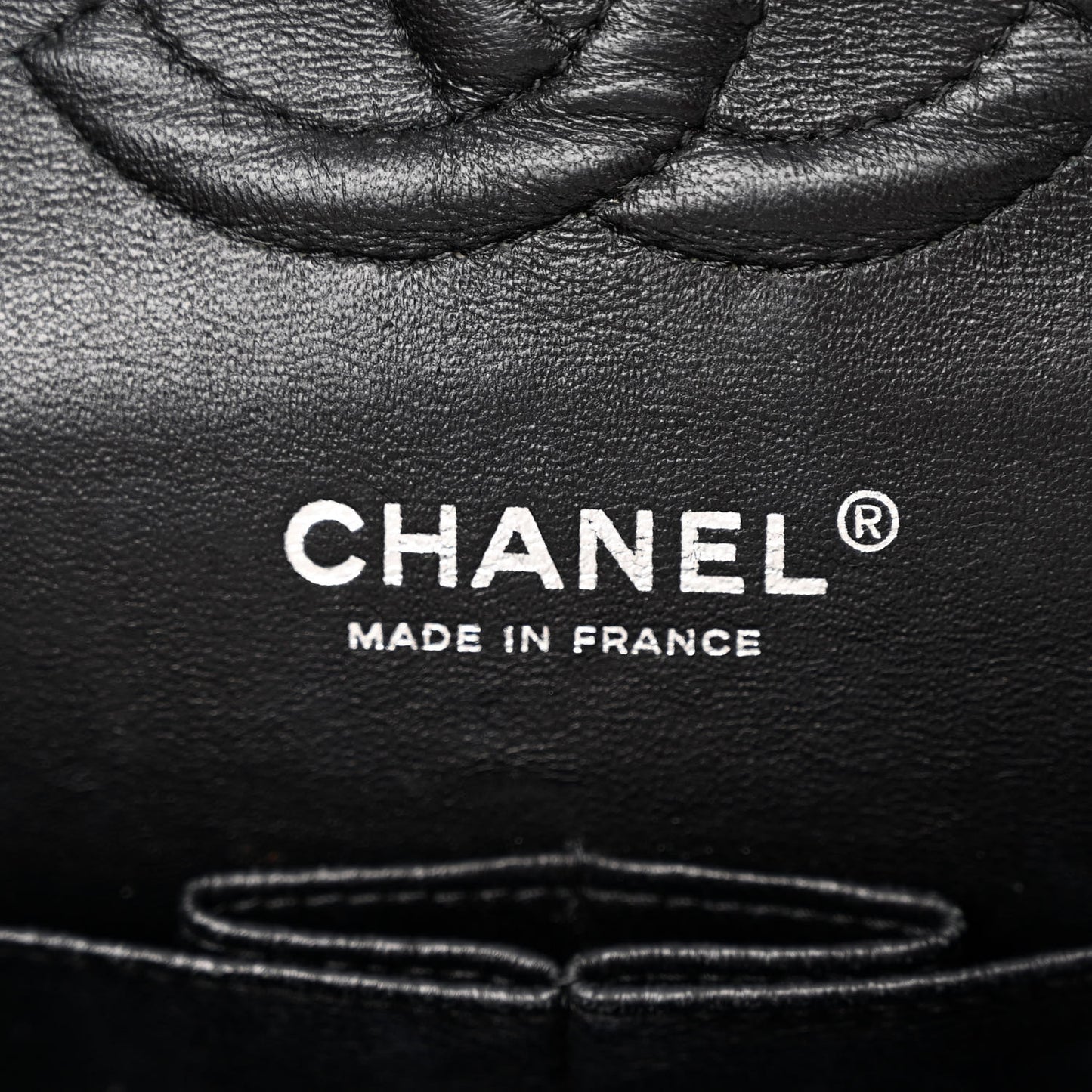 Patent Quilted Medium Double Flap Black