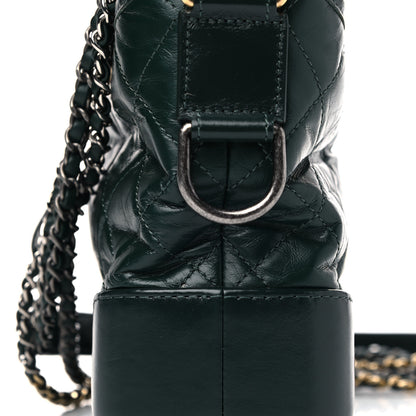 Chanel Aged Calfskin Quilted Small Gabrielle Hobo Dark Green 12 of 13