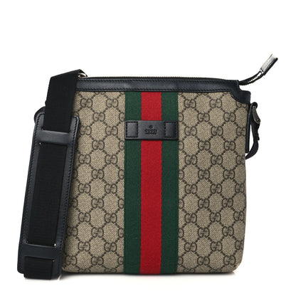 Gucci GG Supreme Monogram Web Messenger Bag Black 1 of 8