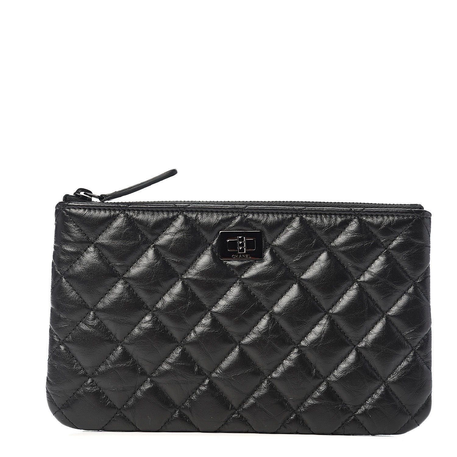 Chanel Aged Calfskin Quilted Medium Reissue Cosmetic Case So Black 1 of 6