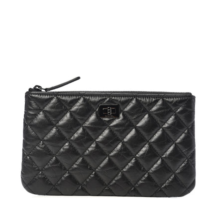 Chanel Aged Calfskin Quilted Medium Reissue Cosmetic Case So Black 1 of 6