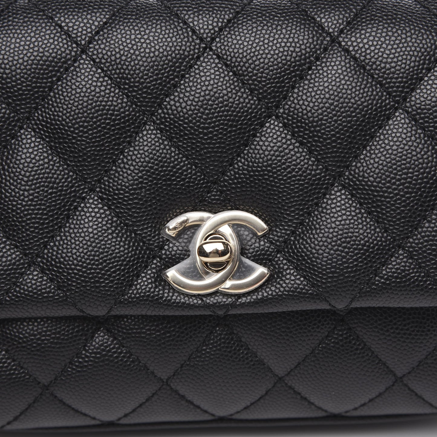 Caviar Quilted Extra Mini Coco Handle Flap Black