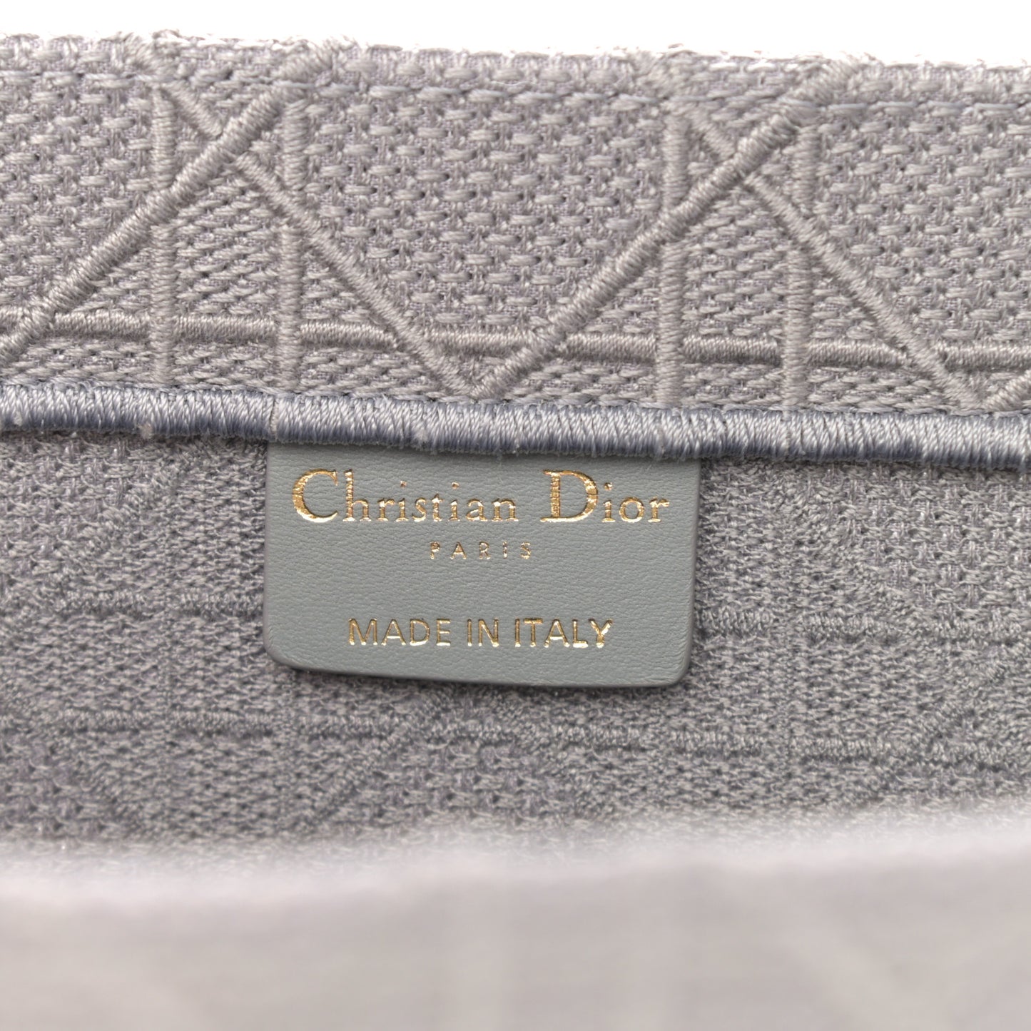 Canvas Embroidered Cannage Medium Book Tote Stone