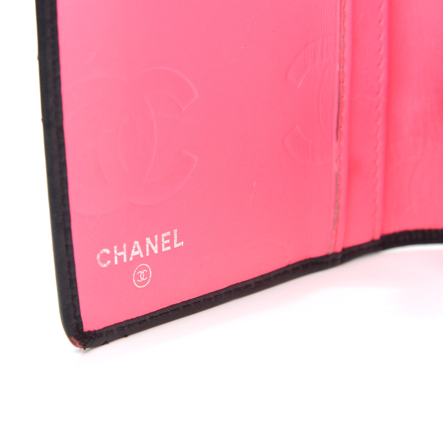 Calfskin Quilted Cambon Yen Wallet Black