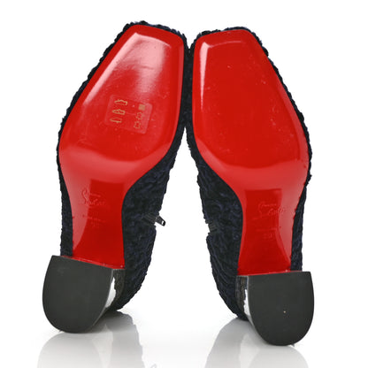 Christian Louboutin Tissu Poodle Hilconico 85 Booties 36 Marine Granite 5 of 7