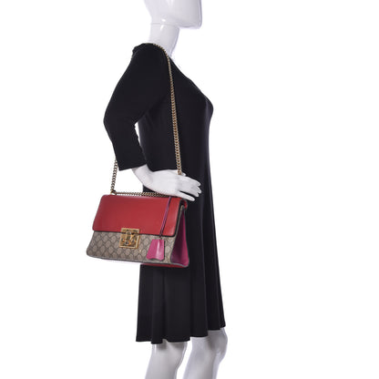 Gucci GG Supreme Monogram Calfskin Medium Padlock Shoulder Bag Beige Hibiscus Red New Rosette 2 of 10