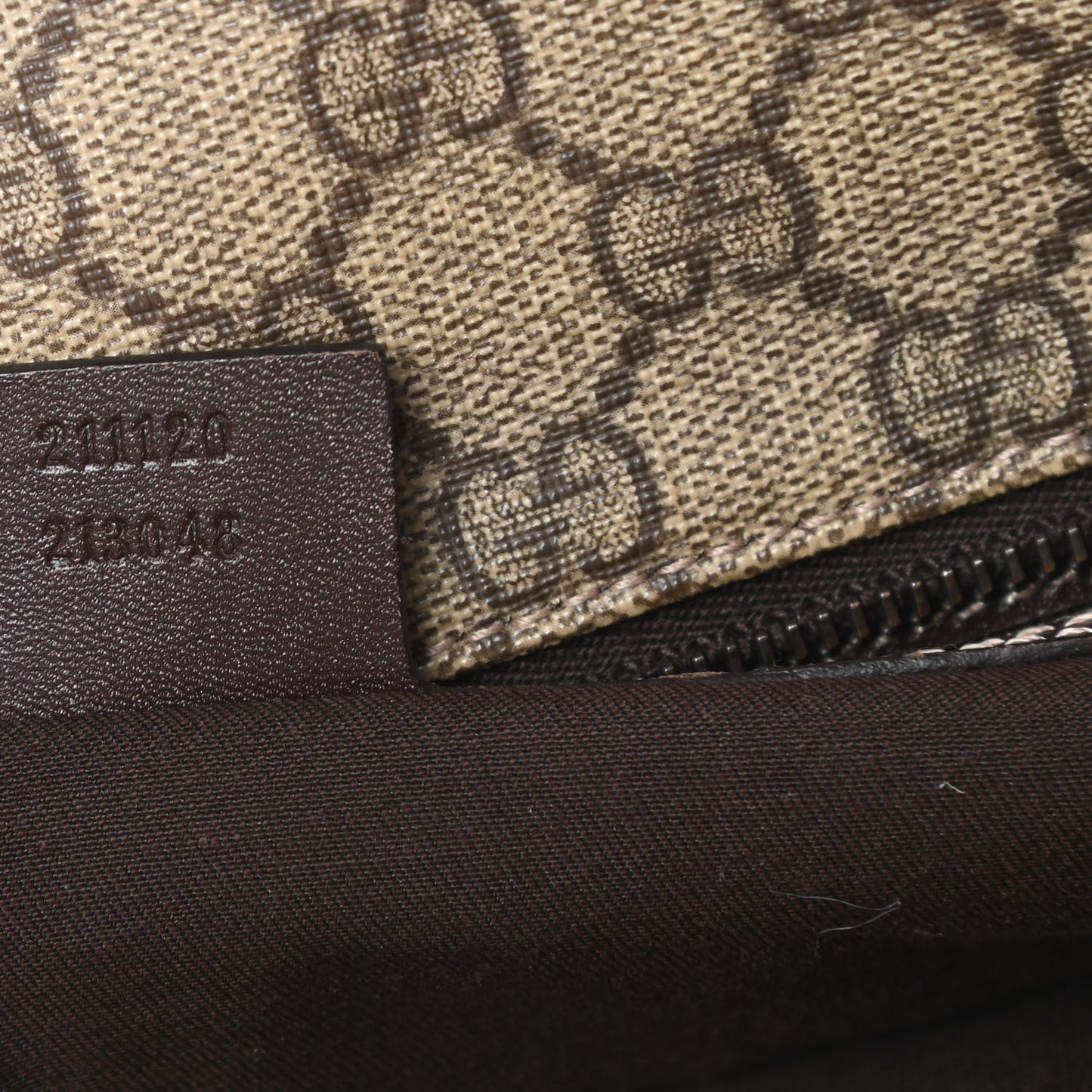 GG Supreme Monogram Large Zippered Shopping Tote Brown