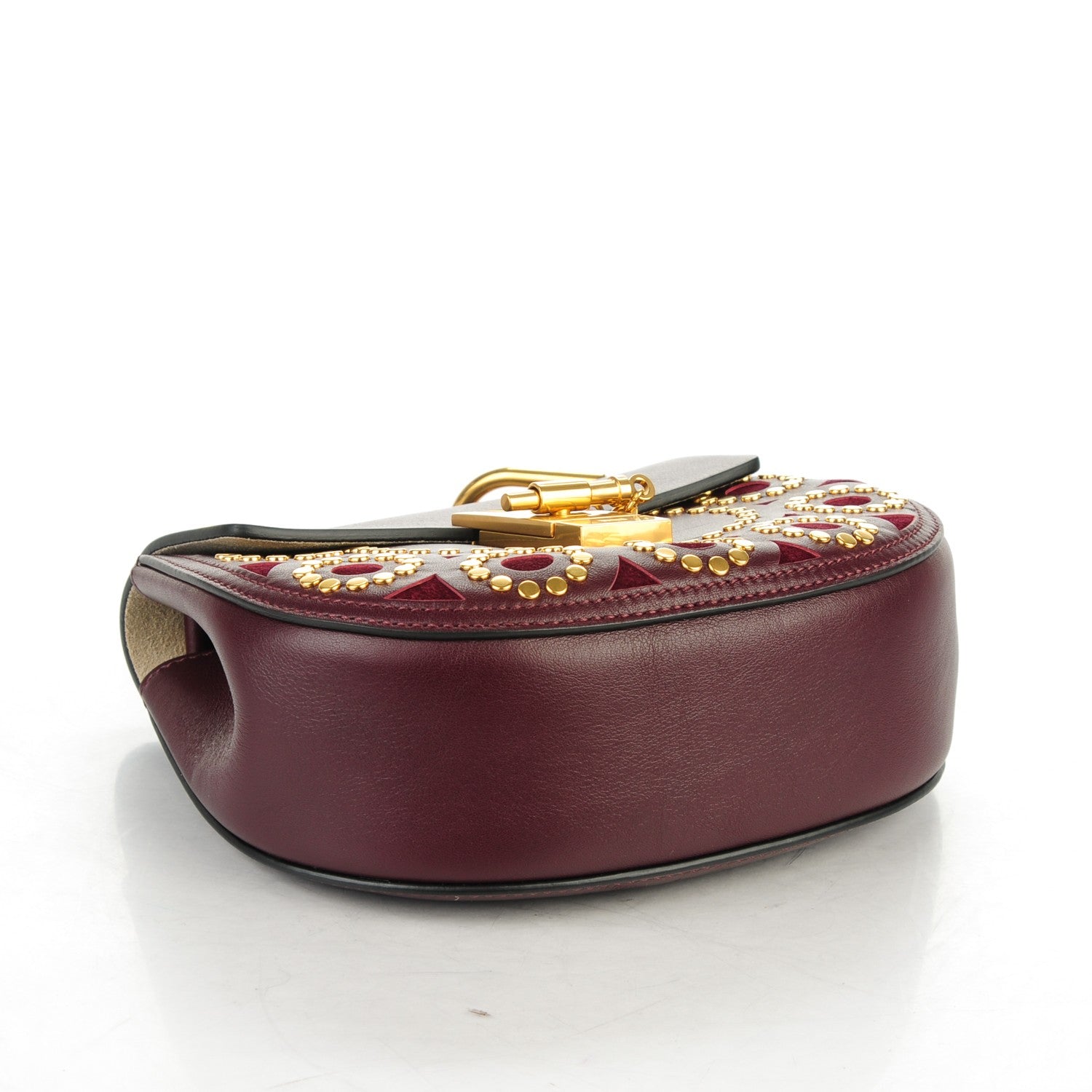 Chloe Calfskin Studded Drew Shoulder Bag Dark Purple 4 of 7