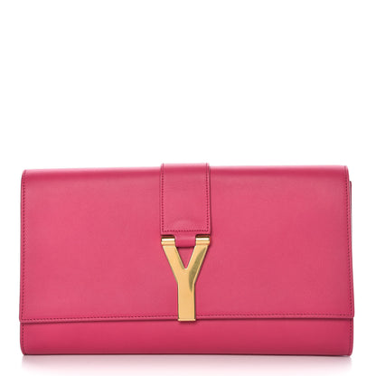 Saint Laurent Calfskin Classic Y Ligne Clutch Fuchsia 1 of 11