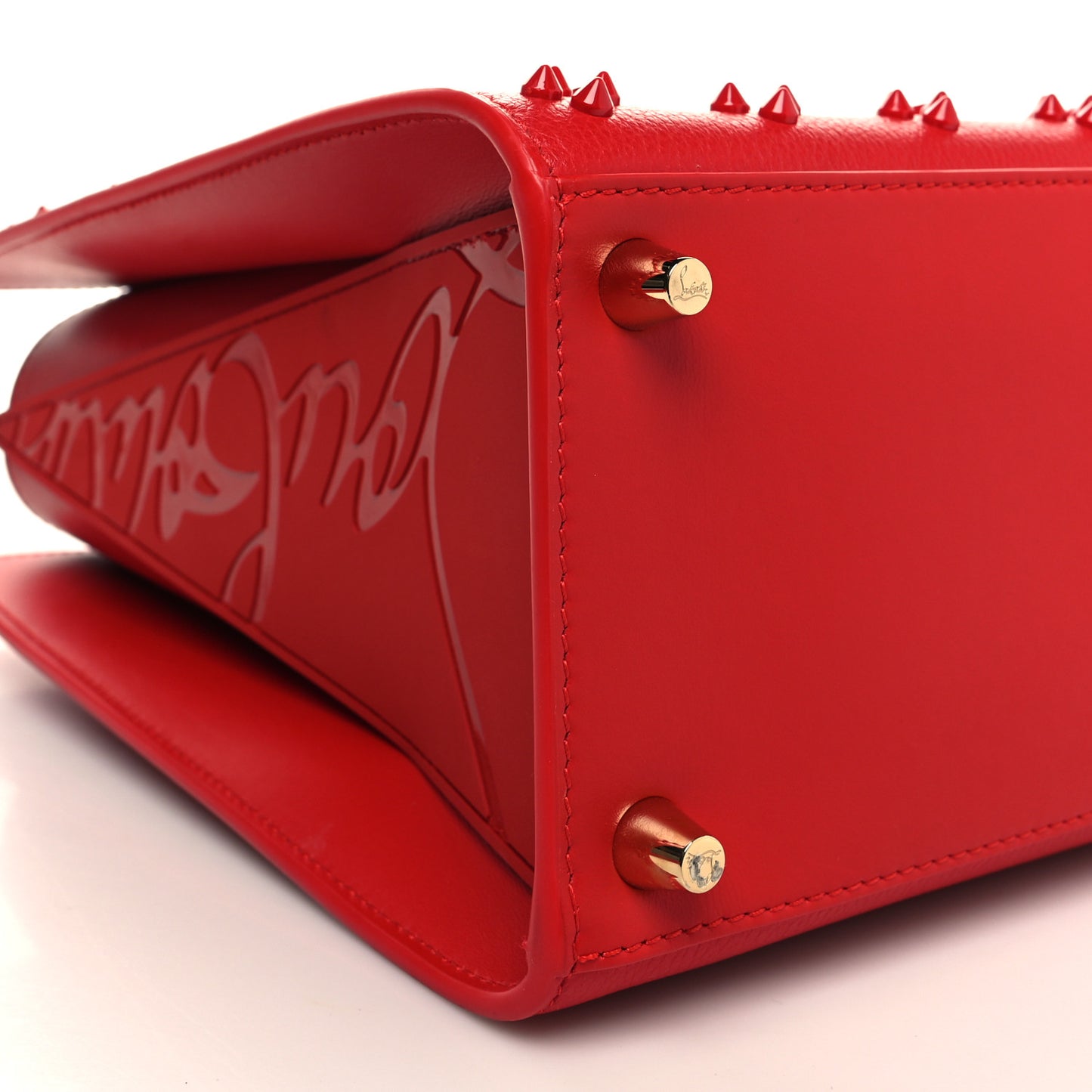 Calfskin Spikes Loubinthesky Medium Paloma Red