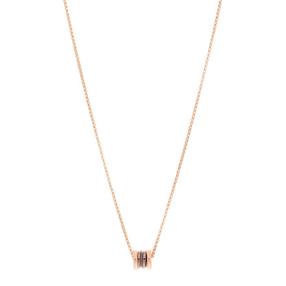 Bulgari 18K Rose Gold Cermet Small B.Zero1 Pendant Necklace 1 of 8