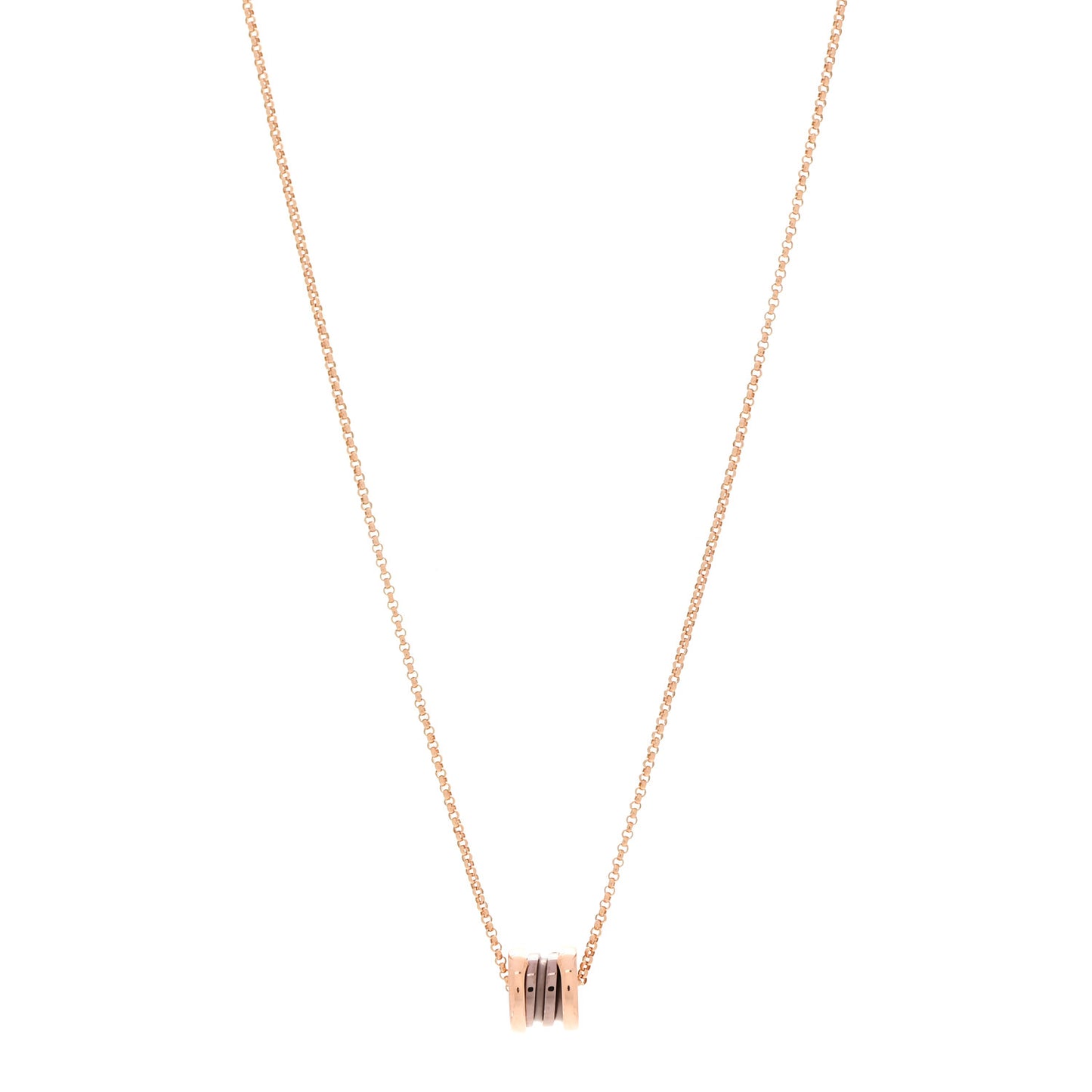 18K Rose Gold Cermet Small B.Zero1 Pendant Necklace