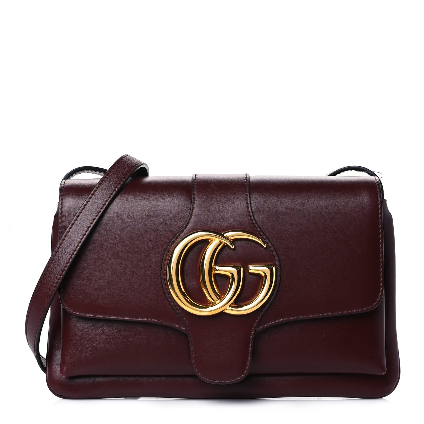 Vitello Palmellato Lux Small Arli Flap Shoulder Bag Vintage Bordeaux