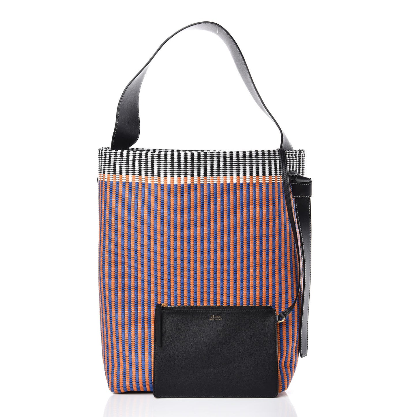 Woven Canvas Small Twisted Cabas Multicolor