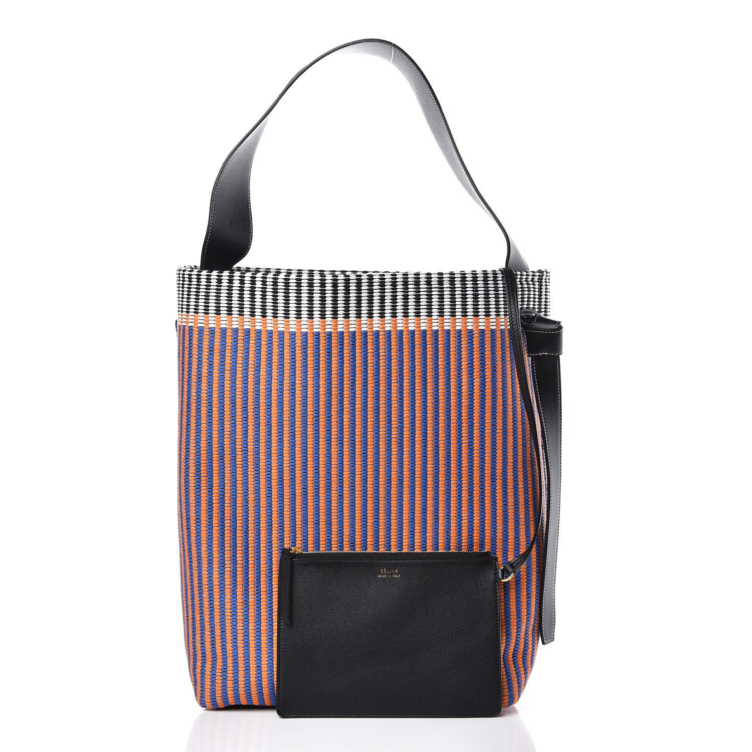 Celine Woven Canvas Small Twisted Cabas Multicolor 1 of 10