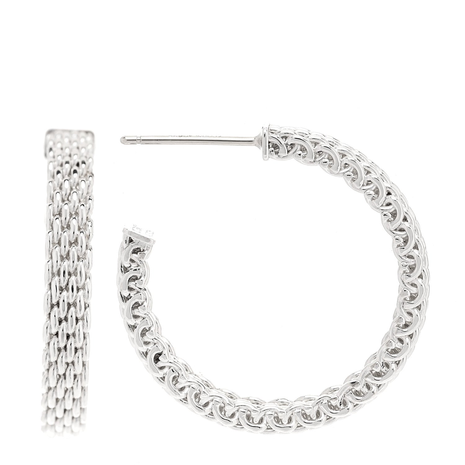 Tiffany Sterling Silver Narrow Somerset Hoop Earrings 1 of 5