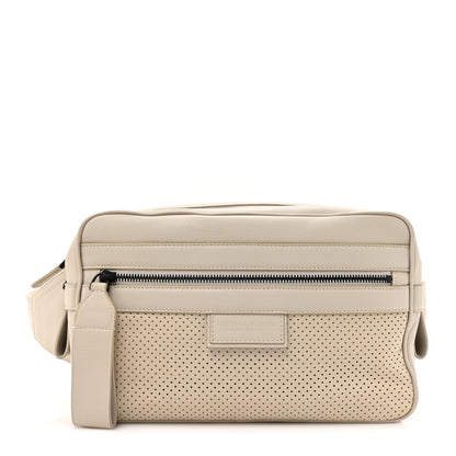 Bottega Veneta Perforated Calfskin Leggero Intrecciato Belt Bag Mist Plaster 1 of 11