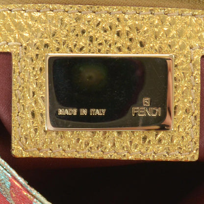 Fendi Metallic Lurex Zucca Baguette Gold 5 of 7