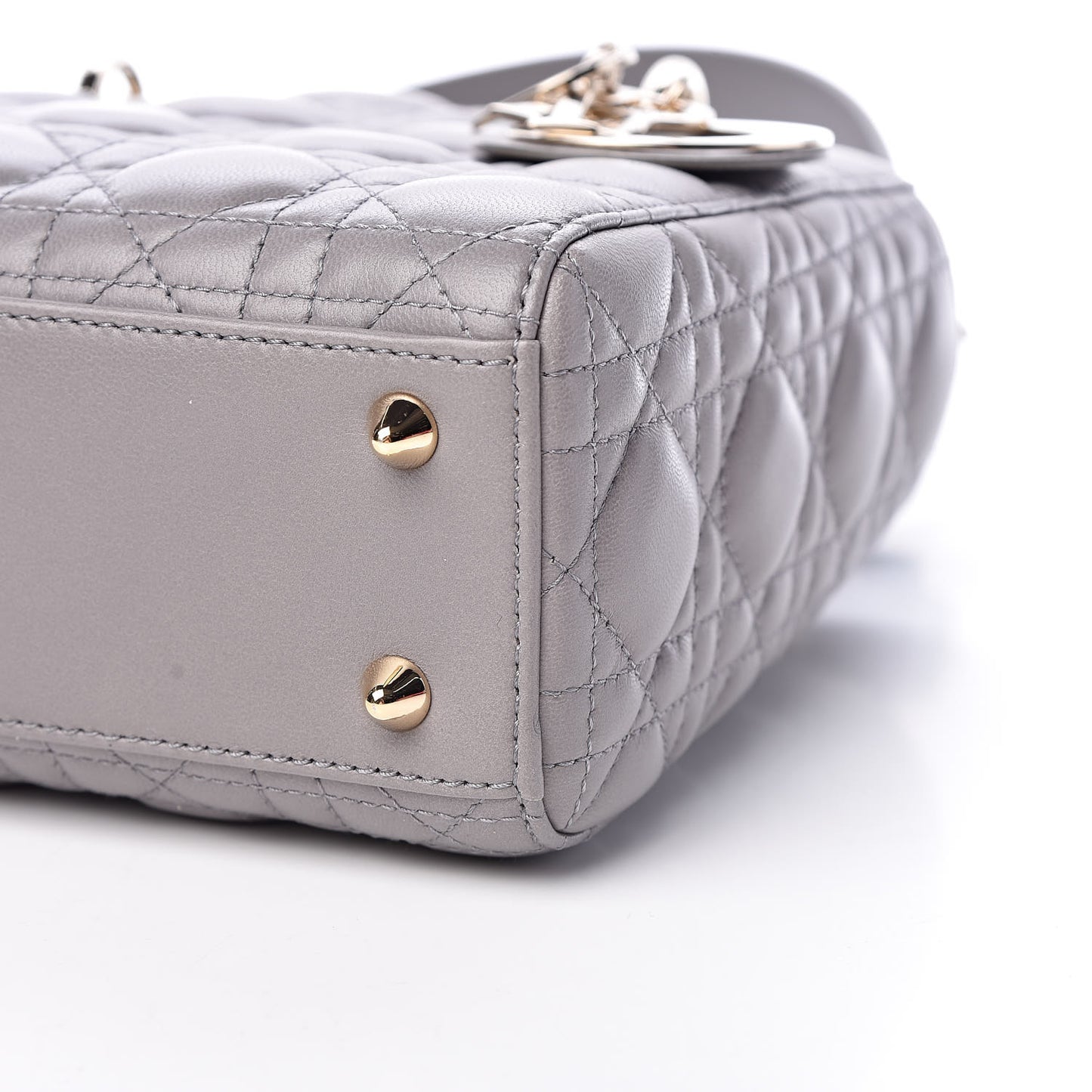 Lambskin Cannage Small My Lady Dior Gris