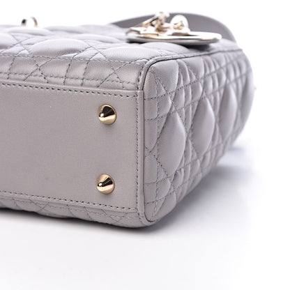 Christian Dior Lambskin Cannage Small My Lady Dior Gris 9 of 9