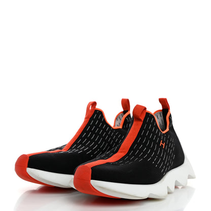 Hermes Technical Canvas Goatskin Mens Eclair Sneakers 42 Black 3 of 7