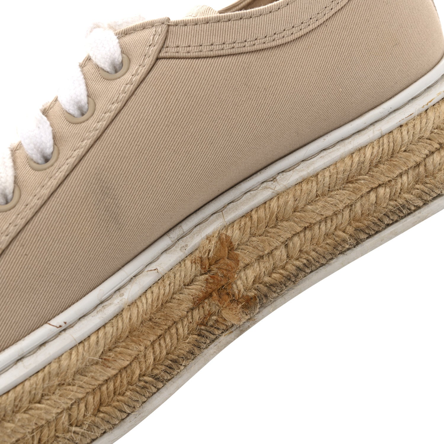 Prada Canvas Gabardine Espadrille 45mm Platform Sneakers 37.5 Corda 12 of 12