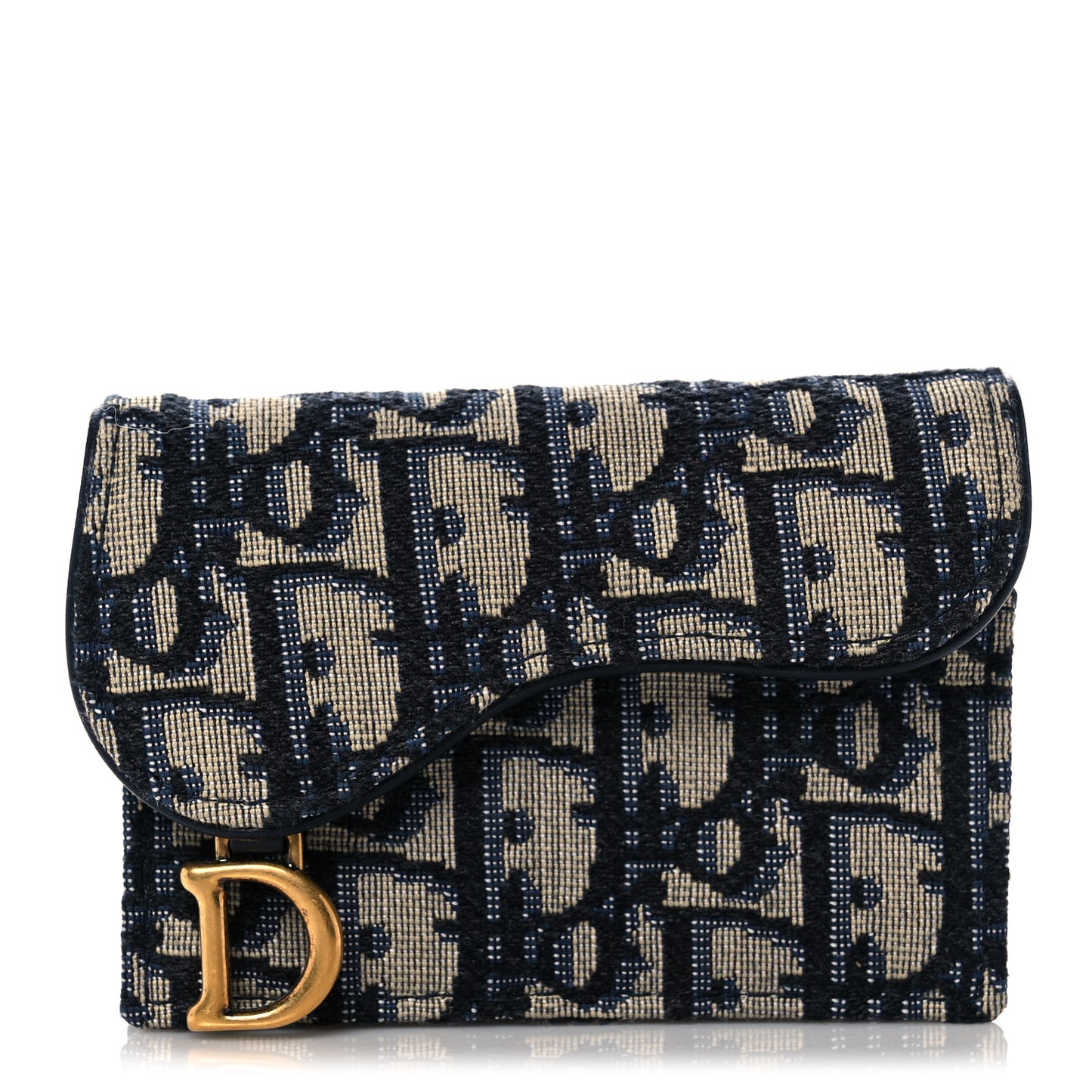Oblique Saddle Card Holder Blue