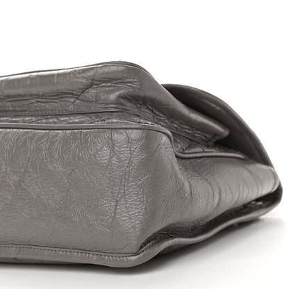 Saint Laurent Crinkled Calfskin Matelasse Monogram Medium Niki Chain Satchel Fog 11 of 13