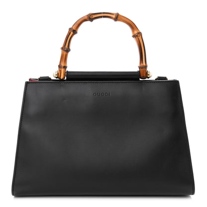Gucci Nappa Bamboo Web Small Nymphaea Top Handle Bag Black 1 of 11