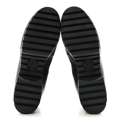Louis Vuitton Velvet Calfskin Monogram Laureate Platform Desert Boots 40 Black Green 6 of 12