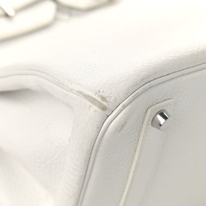 Hermes Taurillon Clemence Birkin 35 White 8 of 21