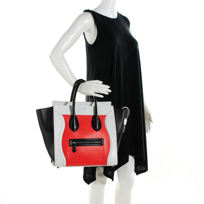 Celine Smooth Calfskin Mini Tri-Color Luggage Vermillion 2 of 8