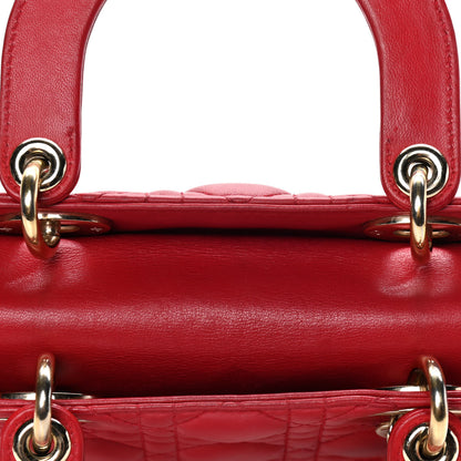 Christian Dior Lambskin Cannage Small Lucky Badges My Lady Dior Red 9 of 10