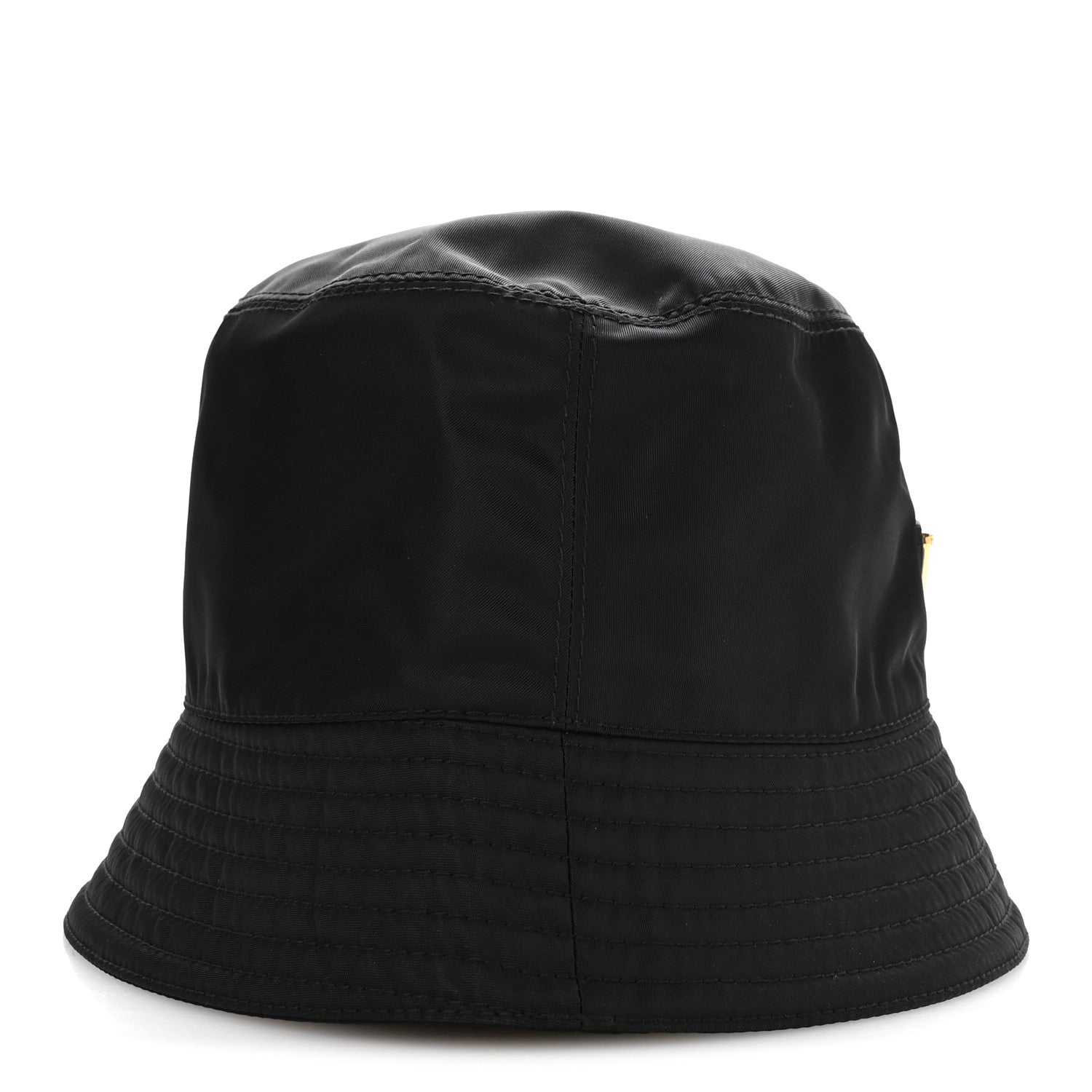 Prada Re-Nylon Metal Triangle Logo Womens Bucket Hat M Black 5 of 8