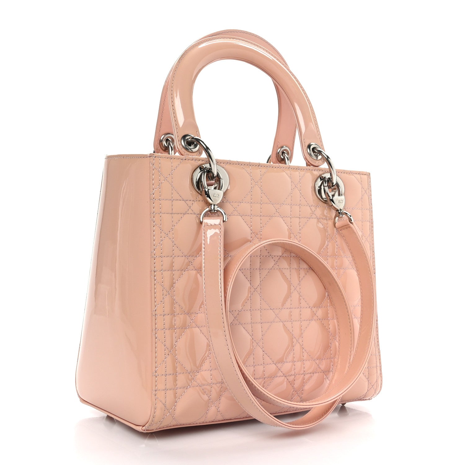 Christian Dior Patent Cannage Medium Lady Dior Rose Clair 3 of 9