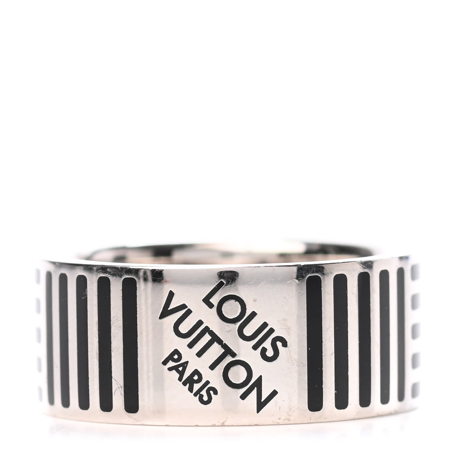 Louis Vuitton Damier Ring L Silver Black 1 of 5