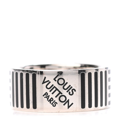 Louis Vuitton Damier Ring L Silver Black 1 of 5