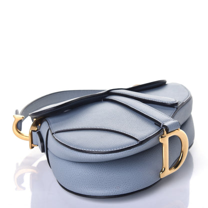 Christian Dior Grained Calfskin Mini Saddle Bag Sky Blue 4 of 9