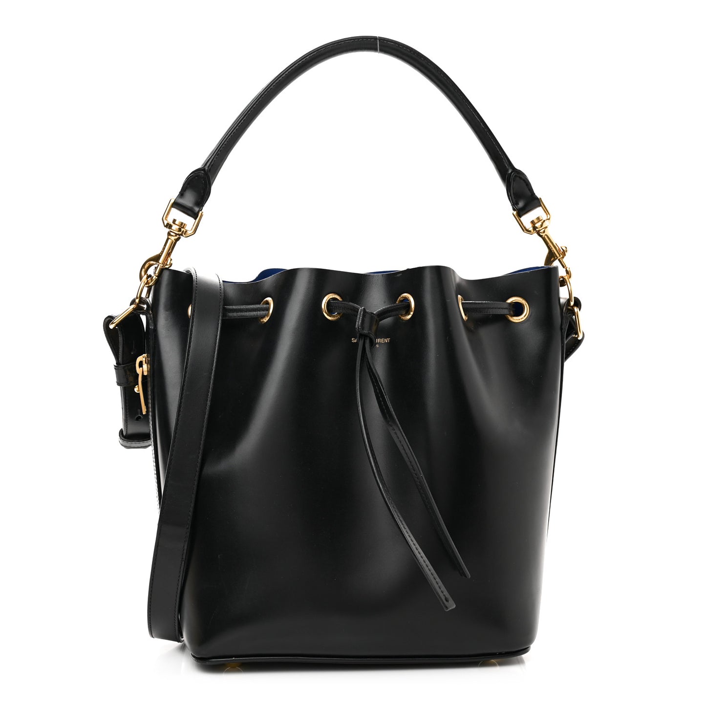 Calfskin Medium Emmanuelle Bucket Bag Black