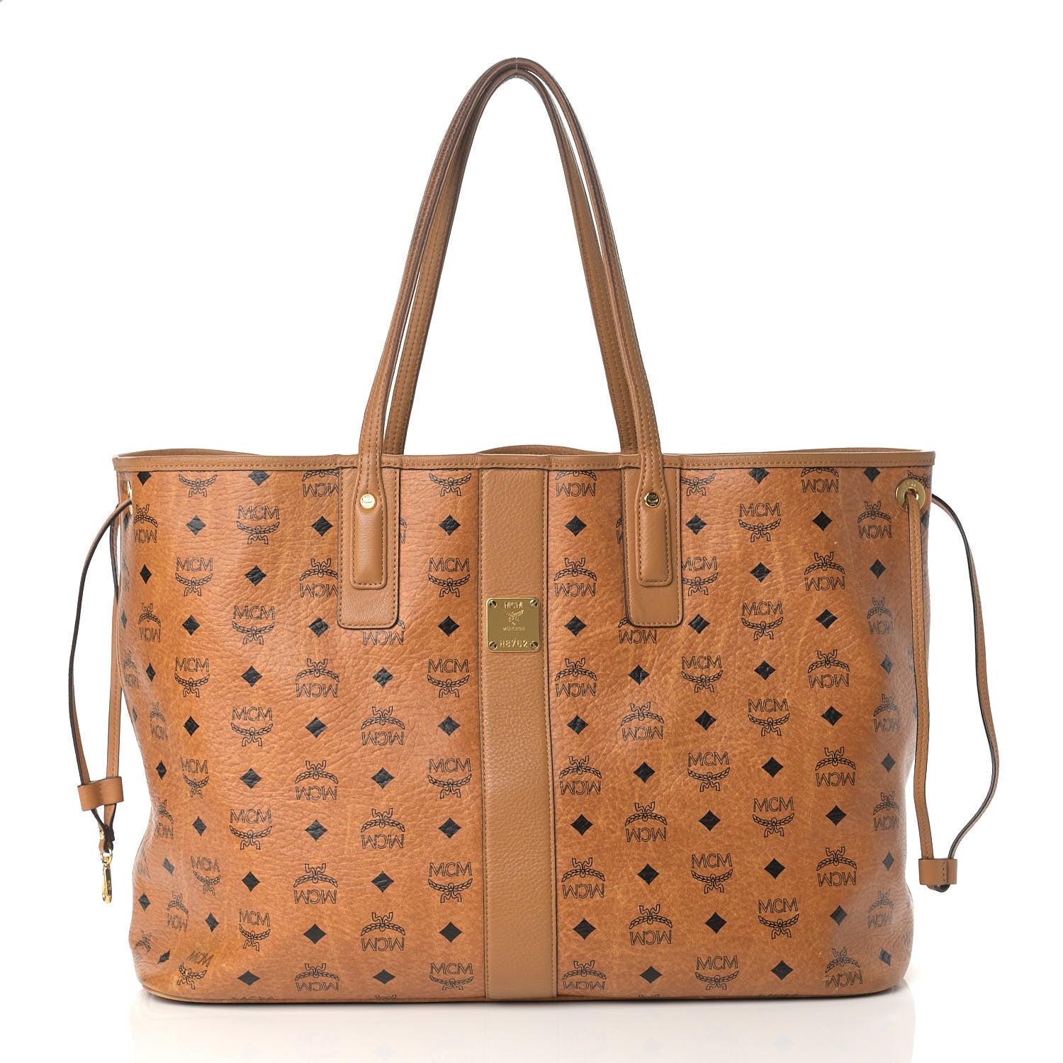 MCM Visetos Large Liz Reversible Shopper Tote Cognac 3 of 26