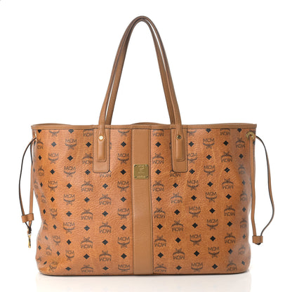 MCM Visetos Large Liz Reversible Shopper Tote Cognac 3 of 26