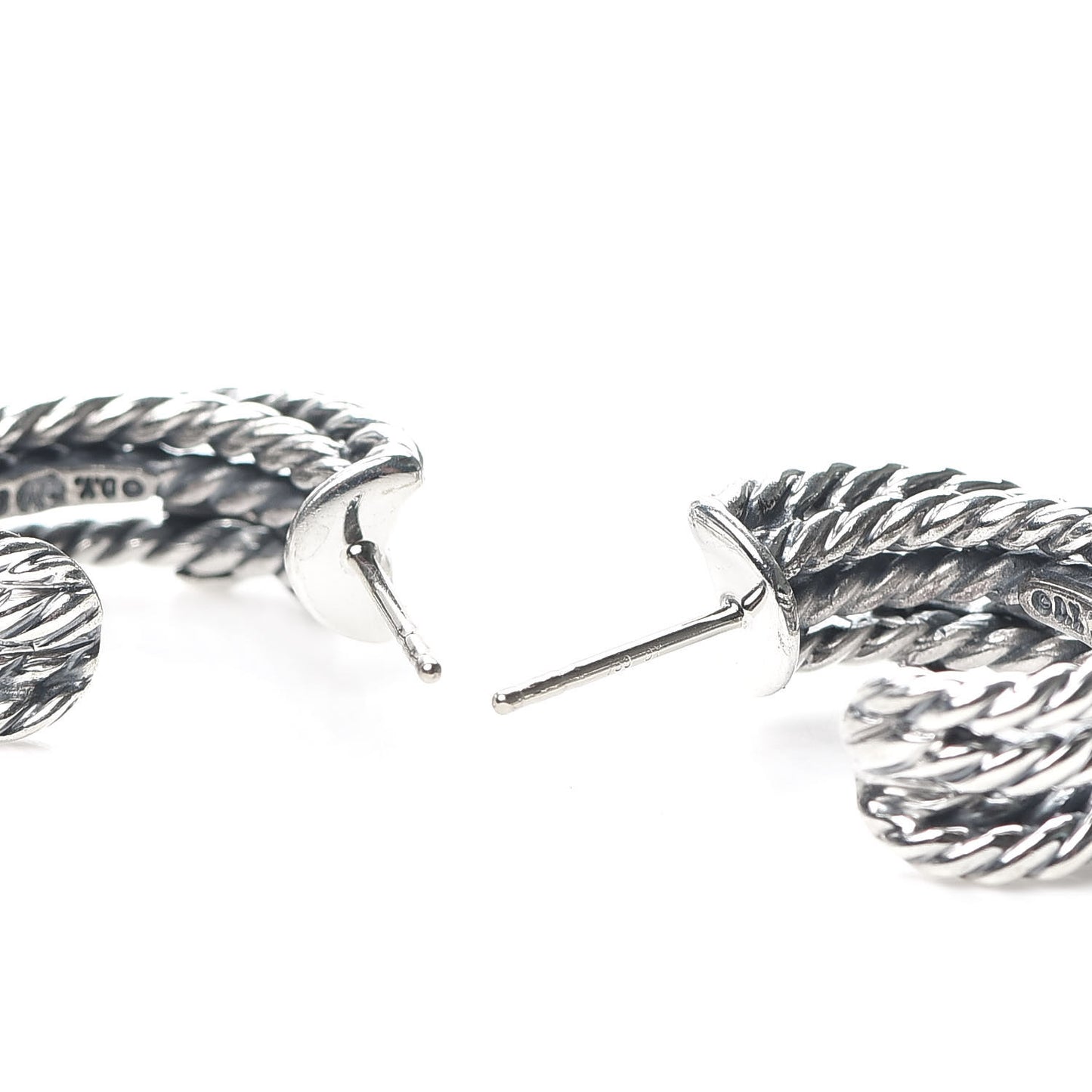 Sterling Silver Diamond Crossover X Earrings