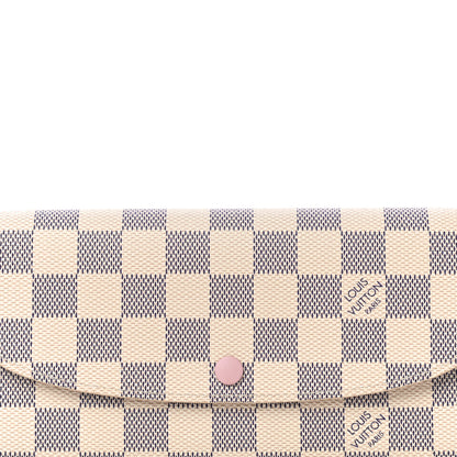 Louis Vuitton Damier Azur Emilie Wallet Rose Ballerine 8 of 12