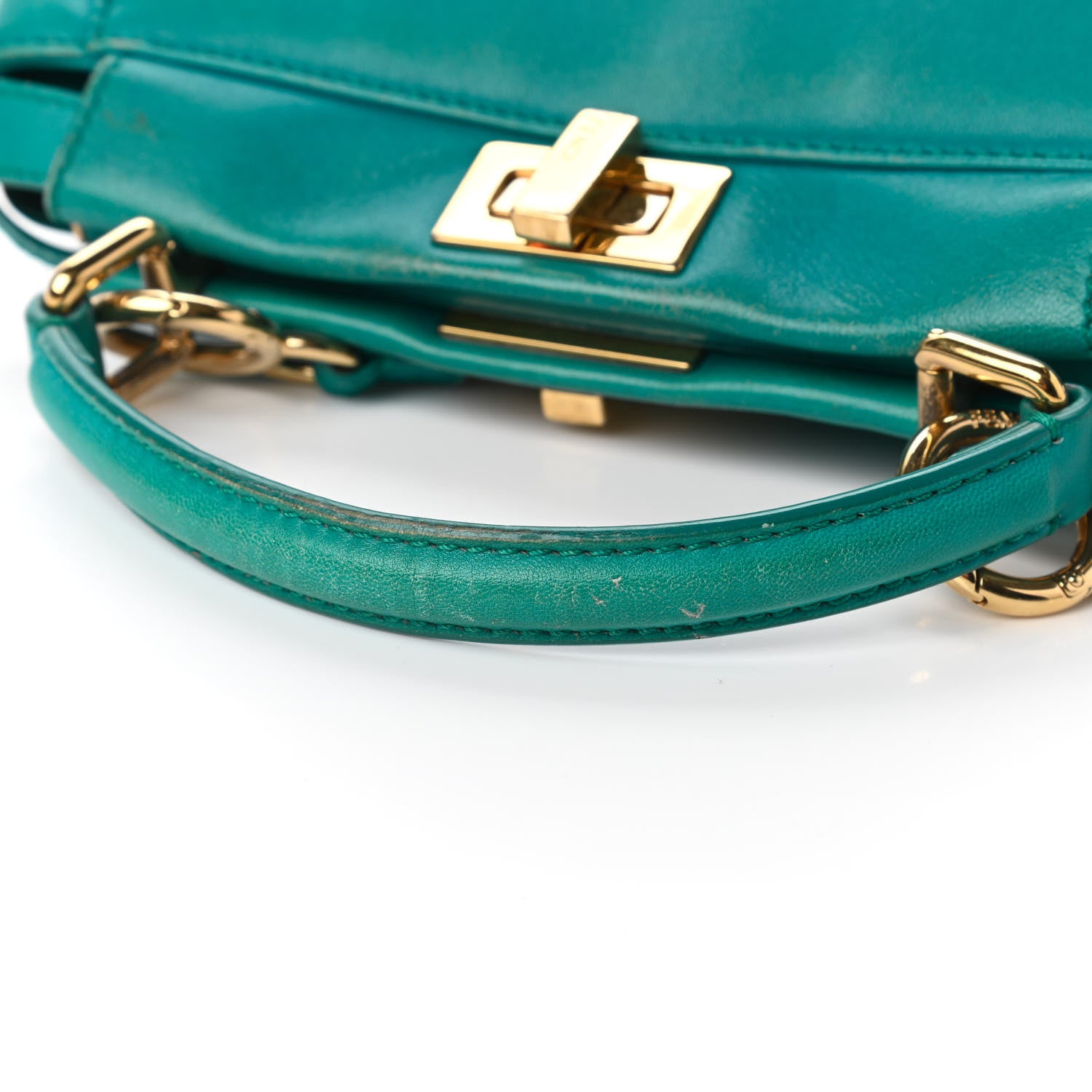 Fendi Nappa Mini Peekaboo Iconic Satchel Lago 12 of 12