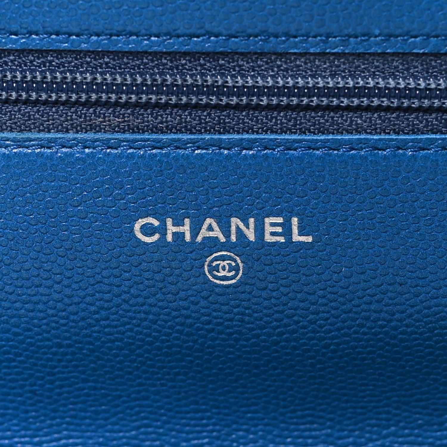 Chanel Caviar Sevruga Wallet on Chain WOC Blue 6 of 11
