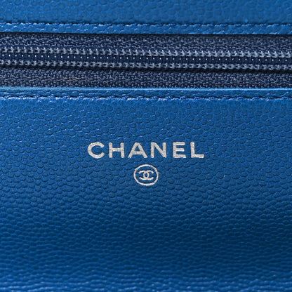 Chanel Caviar Sevruga Wallet on Chain WOC Blue 6 of 11