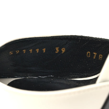 Gucci Polished Calfskin Scarlet High Heel Slide Sandals 39 Great White 6 of 11