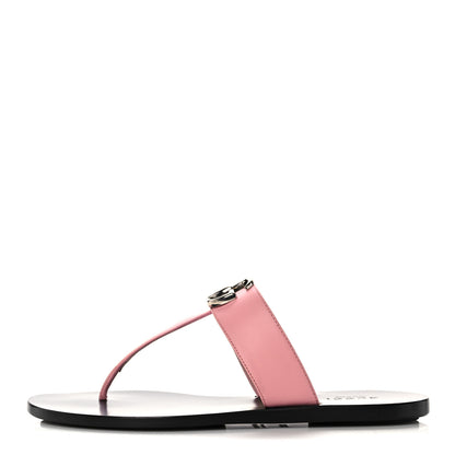 Gucci Calfskin GG Marmont Thong Sandals 35.5 Wild Rose 1 of 8