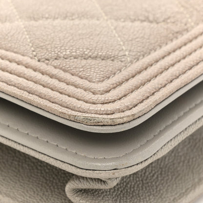Chanel Caviar Quilted Boy Wallet On Chain WOC Grey 12 of 17